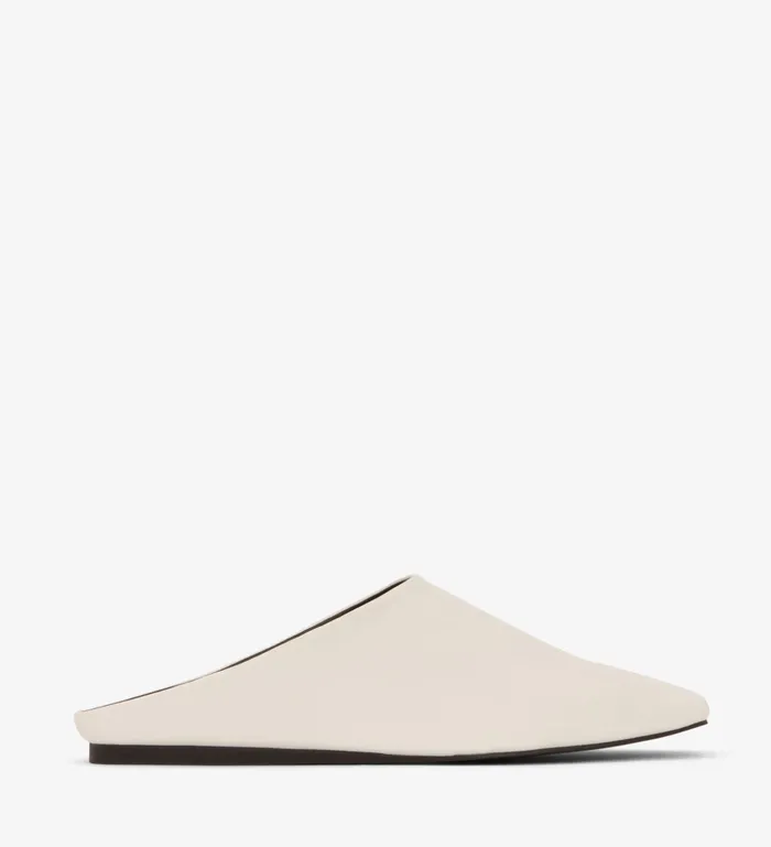 Women Arola Vegan Square Toe Mule Shoes White Matt and Nat Flats