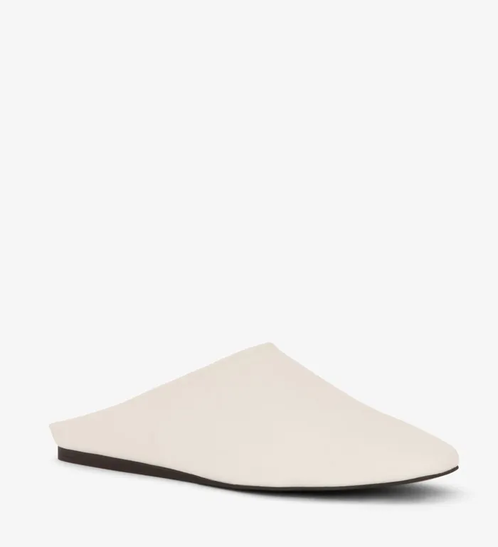 Women Arola Vegan Square Toe Mule Shoes White Matt and Nat Flats