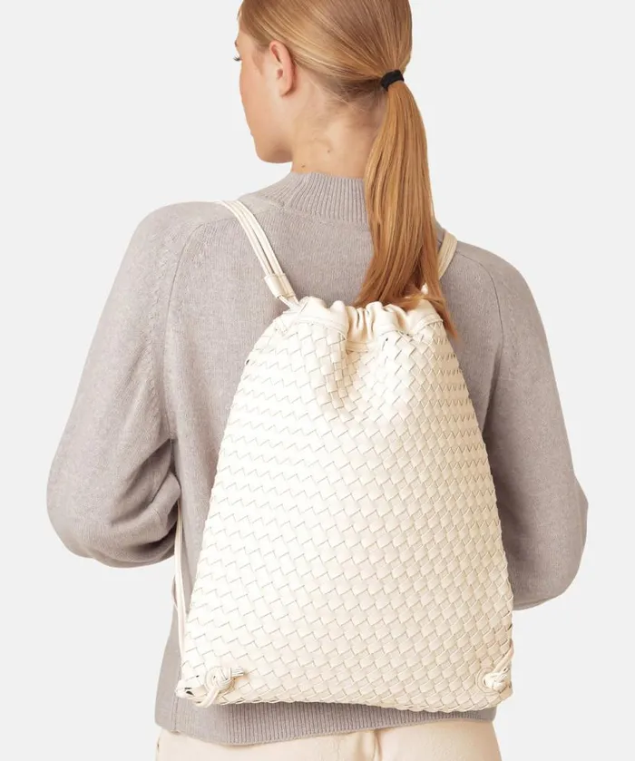 Women Backpacks Ilse Jacobsen String Backpack 8211 Egg White Silver