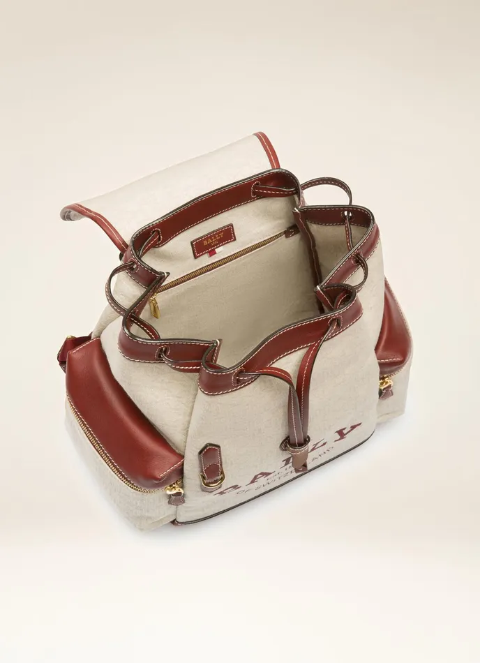 Women Bally Backpacks Cliford Small 8211 Linen Backpack In Natural