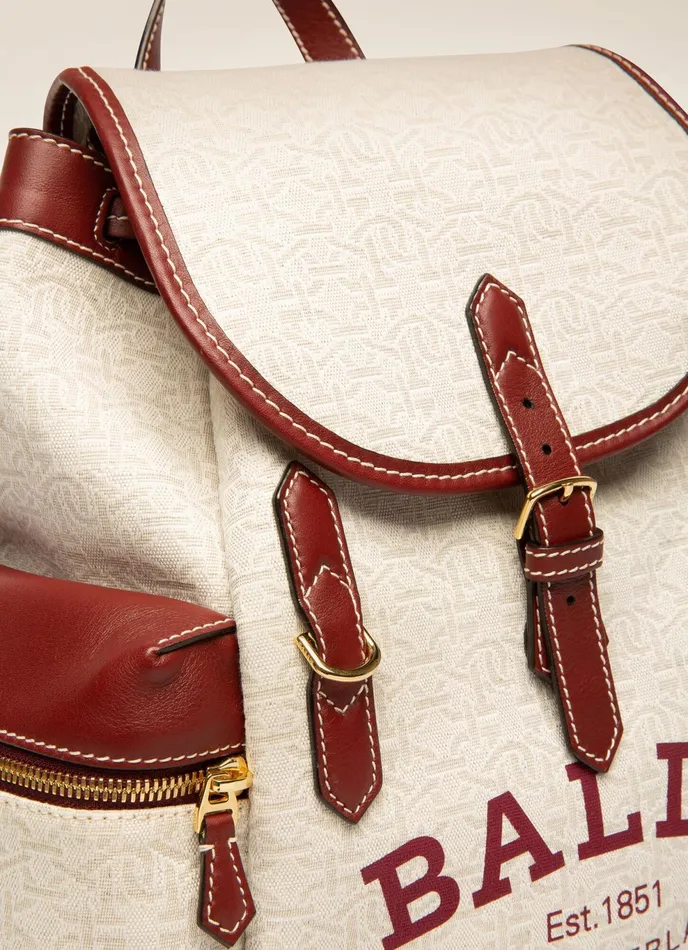 Women Bally Backpacks Cliford Small 8211 Linen Backpack In Natural