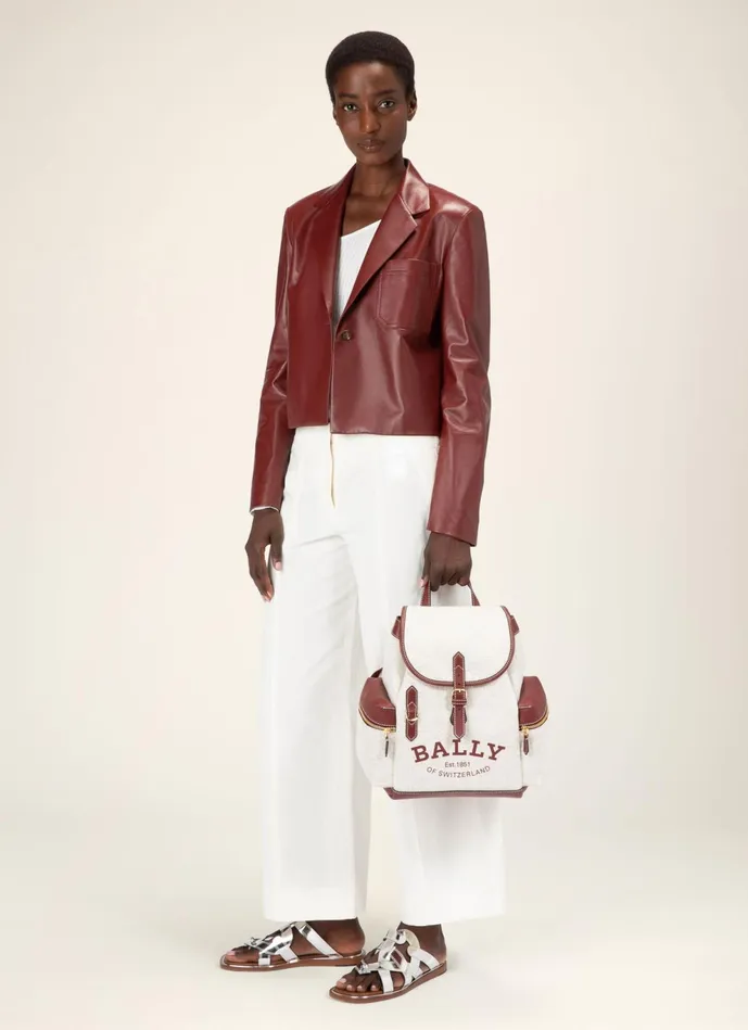 Women Bally Backpacks Cliford Small 8211 Linen Backpack In Natural
