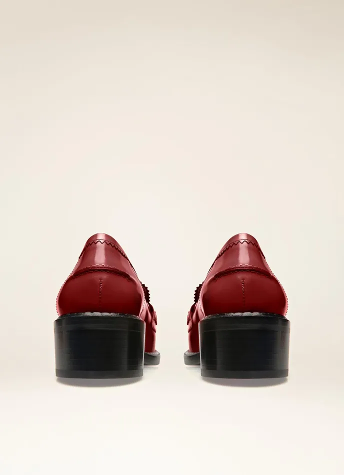 Women Bally Flats and Moccasins Ellyane 8211 Leather Mocassins In Heritage Red