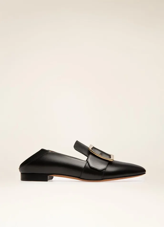 Women Bally Flats and Moccasins Janelle 8211 Calf Leather Slipper In Black
