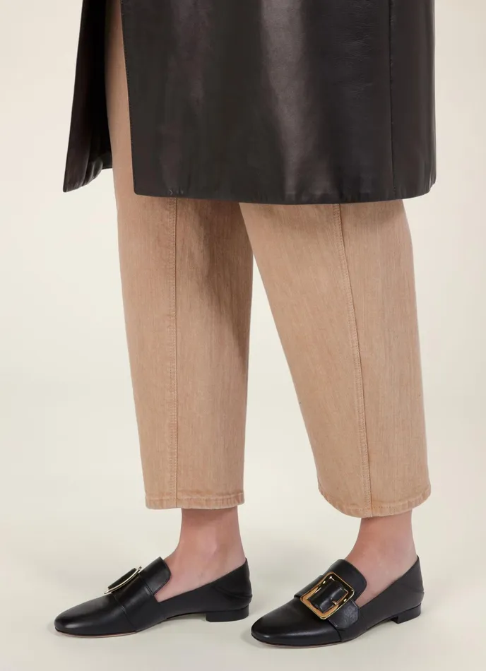 Women Bally Flats and Moccasins Janelle 8211 Calf Leather Slipper In Black