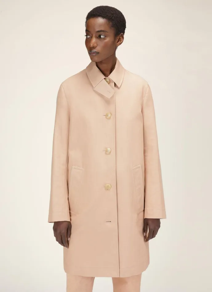 Women Bally Outerwear ALine Coat 8211 Cotton Outerwear In Pink