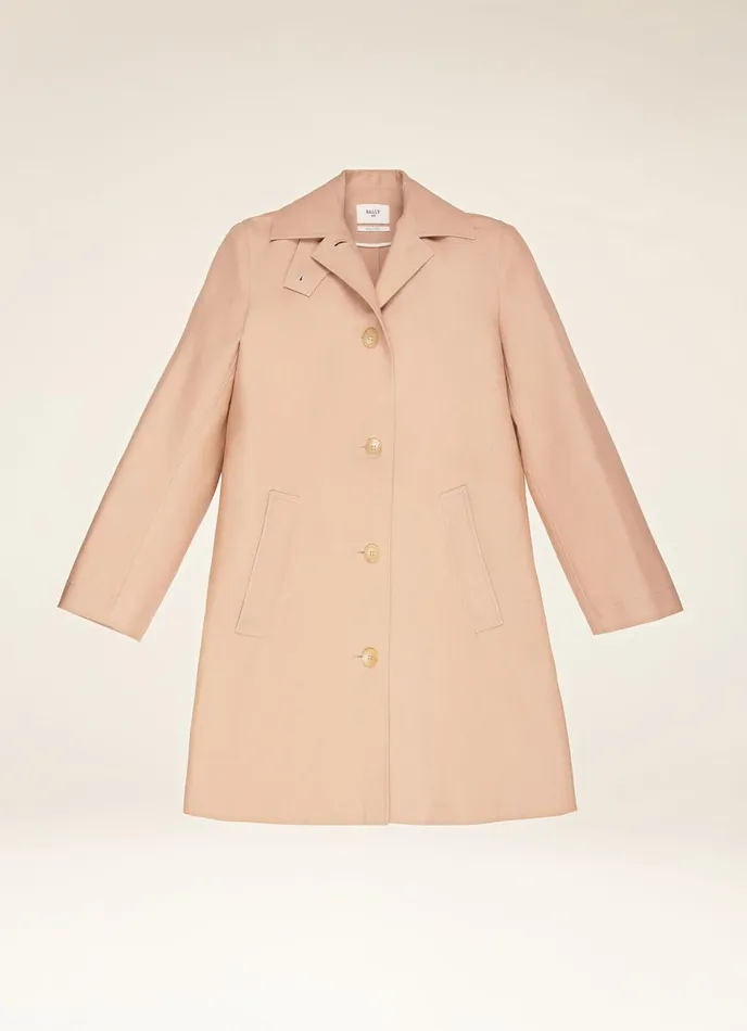 Women Bally Outerwear ALine Coat 8211 Cotton Outerwear In Pink