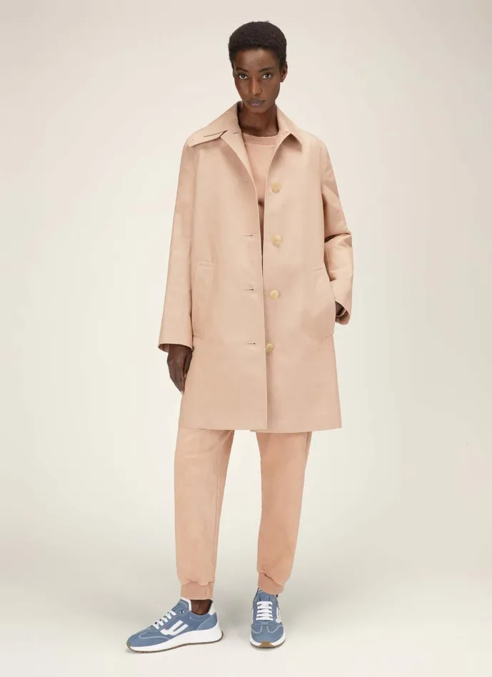 Women Bally Outerwear ALine Coat 8211 Cotton Outerwear In Pink