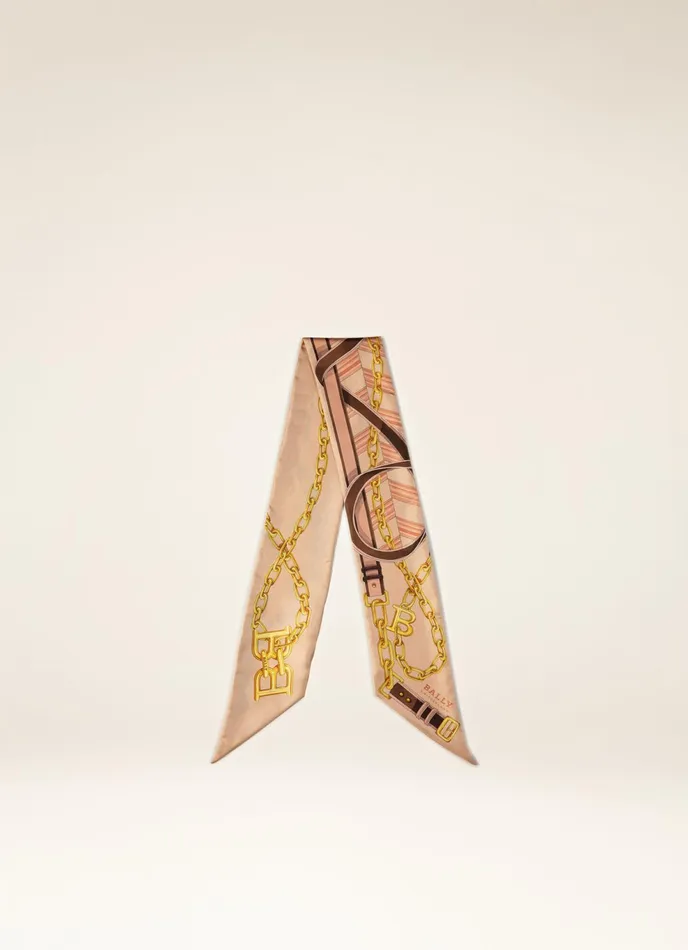 Women Bally Scarves BChain Bandeau 8211 Silk Bandeau In Blush Pink