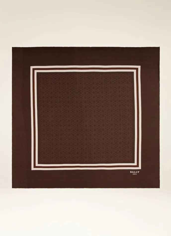 Women Bally Scarves BMonogram Scarf 8211 Silk Scarf In Brown
