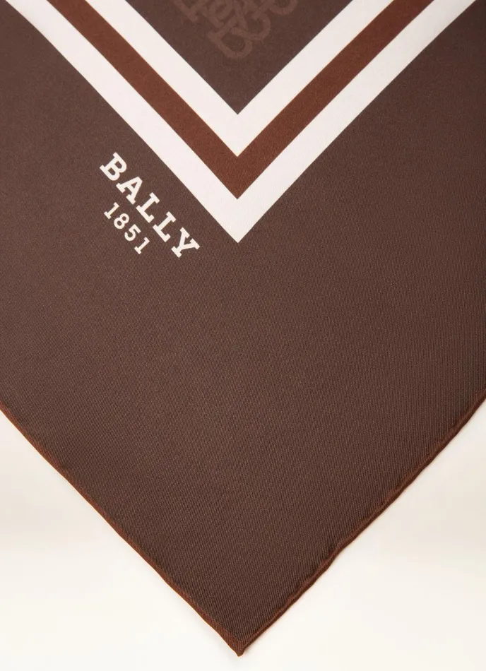 Women Bally Scarves BMonogram Scarf 8211 Silk Scarf In Brown