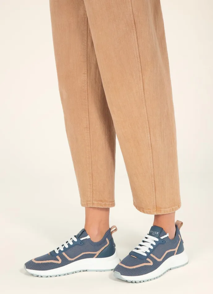 Women Bally Sneakers Davyn 8211 Polyester Mix Sneakers In Light Blue