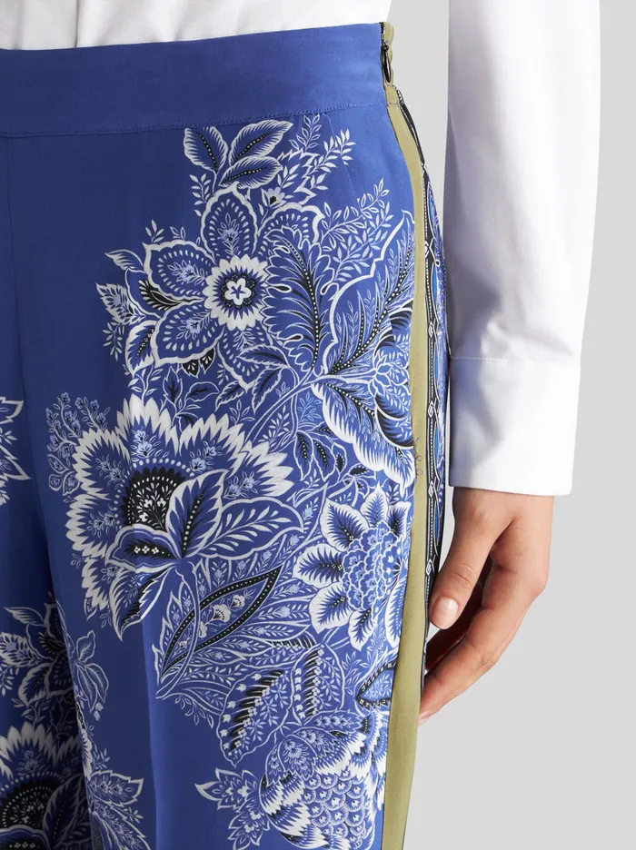 Women Bandanna Bouquet Palazzo Trousers Etro Trousers