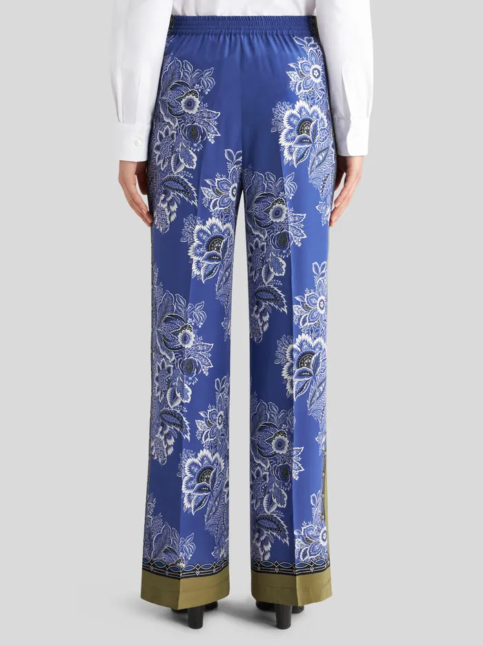 Women Bandanna Bouquet Palazzo Trousers Etro Trousers
