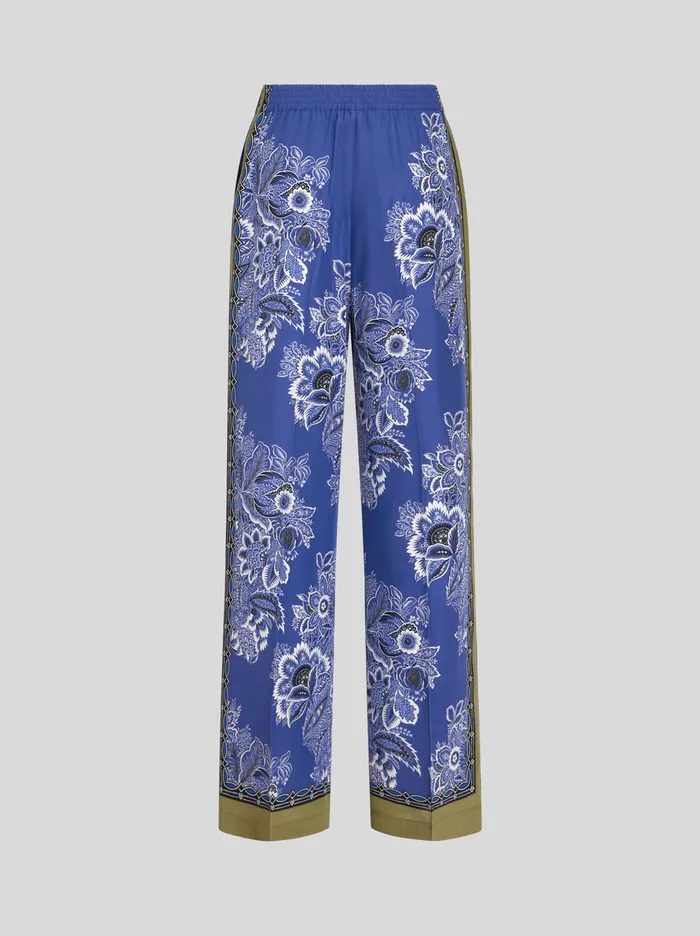 Women Bandanna Bouquet Palazzo Trousers Etro Trousers
