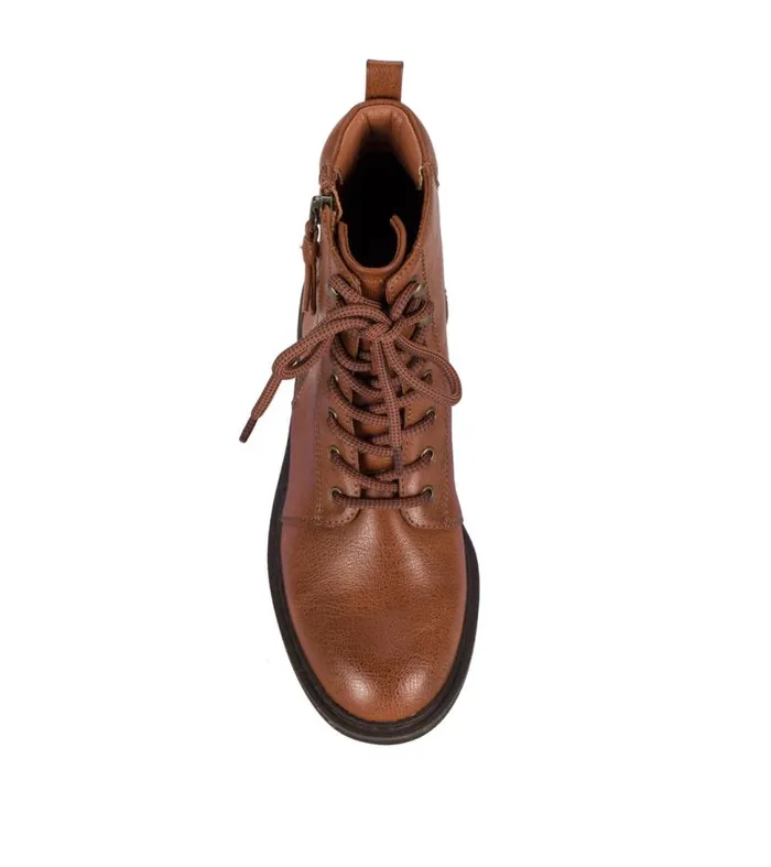 Women Baretraps Booties Amysue Lace Up Bootie Cognac Women Baretraps Booties Amysue Lace Up Bootie Cognac