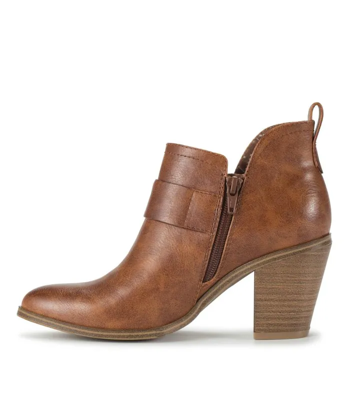 Women Baretraps Booties Karina Block Heel Ankle Bootie Brown Women Baretraps Booties Karina Block Heel Ankle Bootie Brown