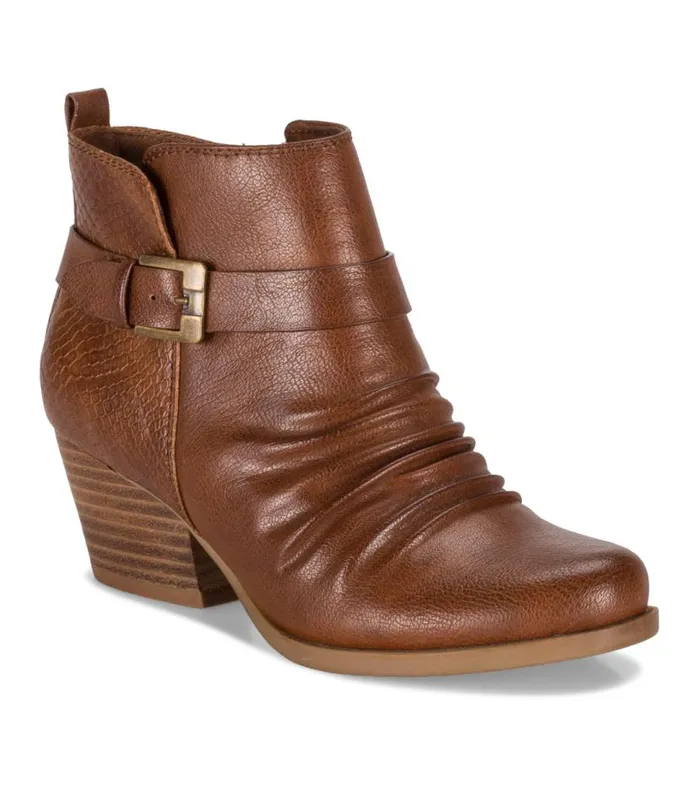 Women Baretraps Booties Rebel Block Heel Bootie Cognac