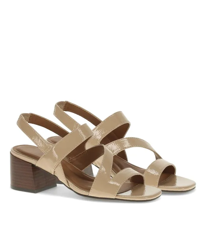 Women Baretraps Dress Shoes Posha Block Heel Sandal Latte Patent Women Baretraps Dress Shoes Posha Block Heel Sandal Latte Patent