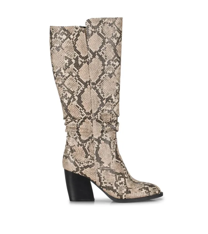 Women Baretraps Knee High Boots Lilly Tall Boot Natural Snake Women Baretraps Knee High Boots Lilly Tall Boot Natural Snake