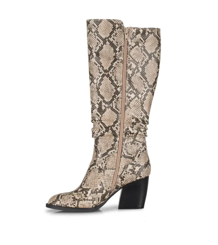 Women Baretraps Knee High Boots Lilly Tall Boot Natural Snake Women Baretraps Knee High Boots Lilly Tall Boot Natural Snake