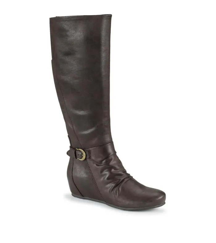 Women Baretraps Knee High Boots Sammy Tall Wedge Boot Dark Brown