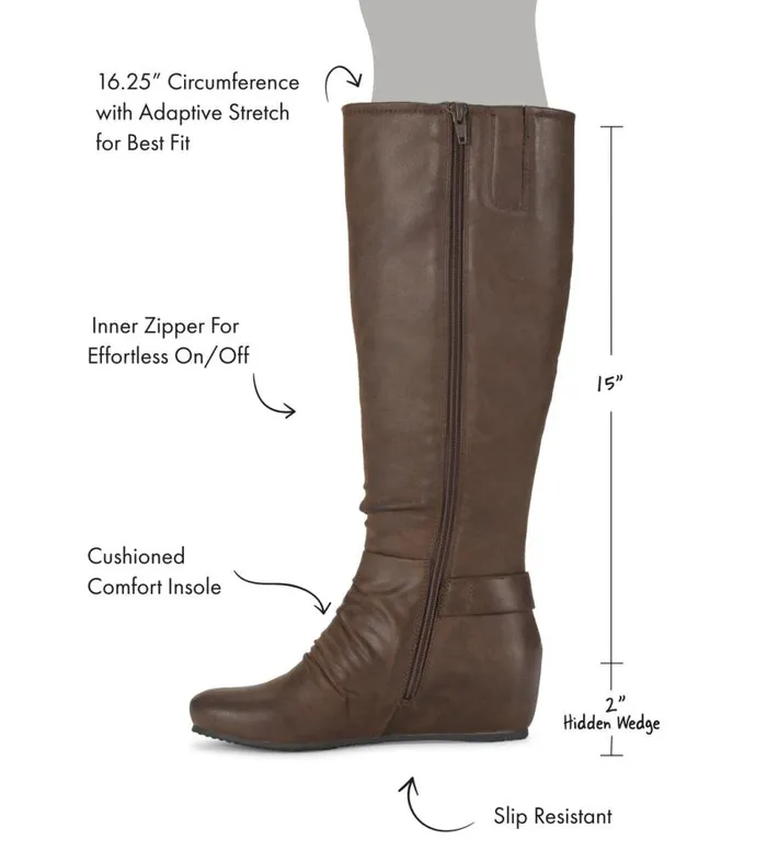 Women Baretraps Knee High Boots Scarlett Tall Wedge Boot Brush Brown Women Baretraps Knee High Boots Scarlett Tall Wedge Boot Brush Brown