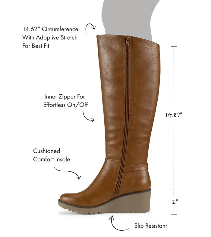 Women Baretraps Knee High Boots Winifred Tall Wedge Boot Cognac Women Baretraps Knee High Boots Winifred Tall Wedge Boot Cognac