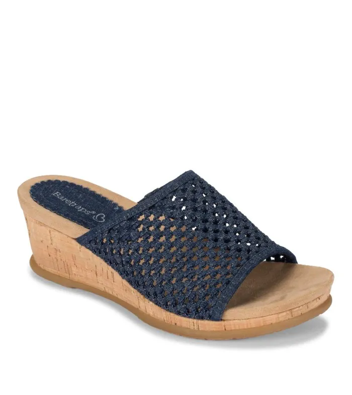 Women Baretraps Wedge Sandals Flossey Wedge Slide Sandal Dark Denim