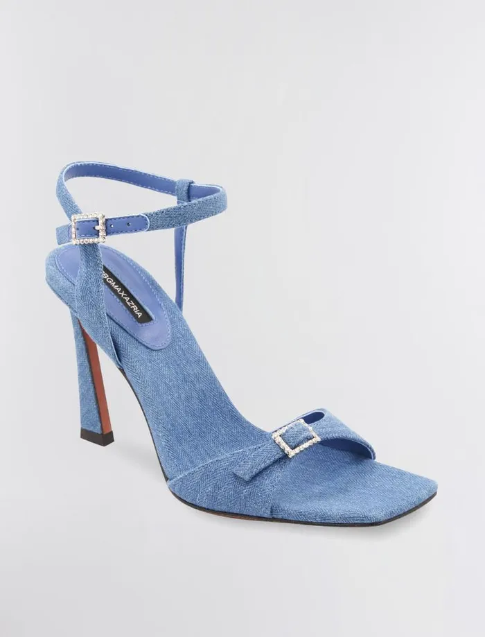 Women BCBG Shoes Skena Sandal Heel Blue Denim