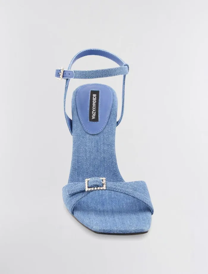 Women BCBG Shoes Skena Sandal Heel Blue Denim