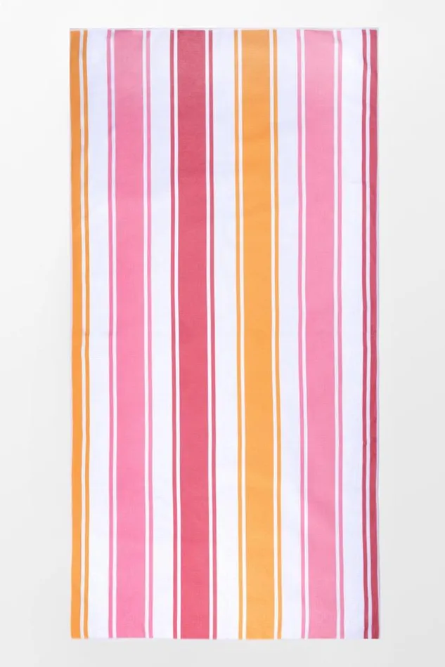 Women Beach Blankets Cupshe Raspberry Creamsicle Striped Beach Blanket Multicolor