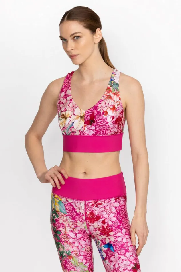 Women BEE ACTIVE CROSS BACK EYELET SPORTS BRA Frame Johnny Was Active