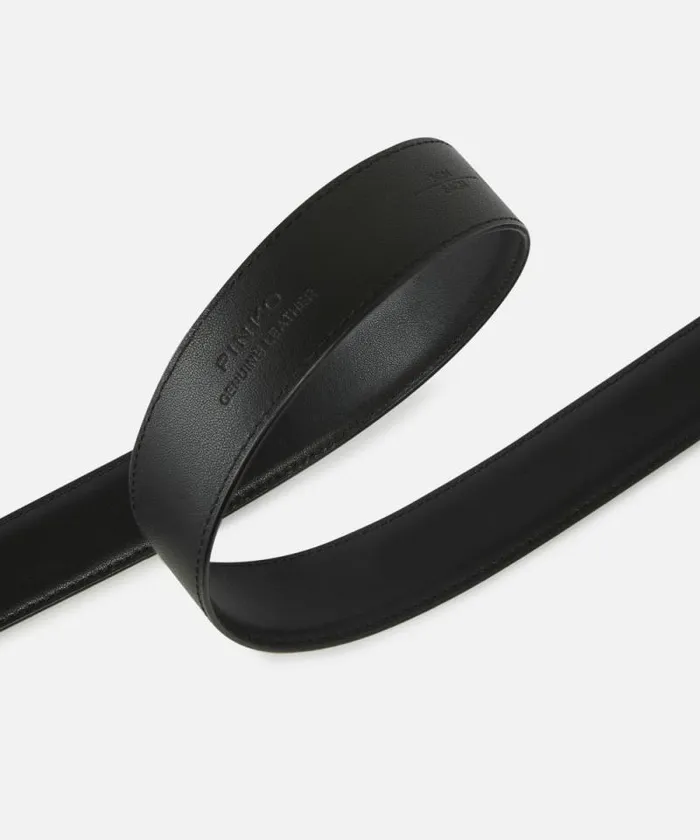 Women Belts Pinko Love Birds Leather Belt 3cm Blackold Silver Women Belts Pinko Love Birds Leather Belt 3cm Blackold Silver