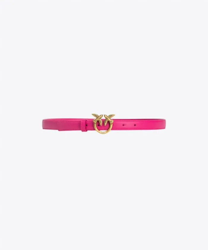 Women Belts Pinko Love Birds Thin Leather Belt 2cm Pinko Pinkantique Gold