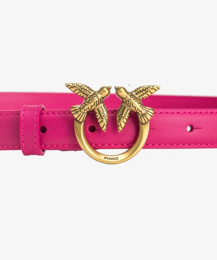 Women Belts Pinko Love Birds Thin Leather Belt 2cm Pinko Pinkantique Gold Women Belts Pinko Love Birds Thin Leather Belt 2cm Pinko Pinkantique Gold