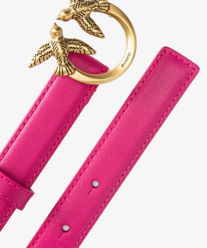 Women Belts Pinko Love Birds Thin Leather Belt 2cm Pinko Pinkantique Gold Women Belts Pinko Love Birds Thin Leather Belt 2cm Pinko Pinkantique Gold