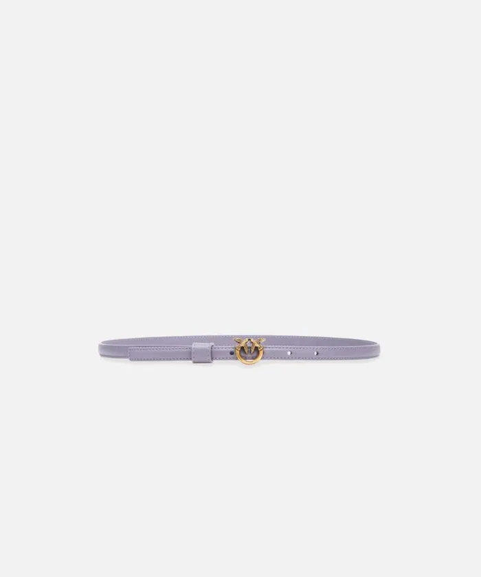 Women Belts Pinko Thin Belt With Love Birds Buckle 1cm Ash Purpleantiquegold
