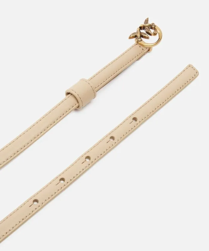 Women Belts Pinko Thin Belt With Love Birds Buckle 1cm Sandantique Gold Women Belts Pinko Thin Belt With Love Birds Buckle 1cm Sandantique Gold