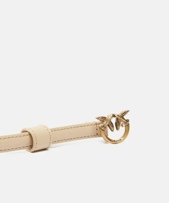 Women Belts Pinko Thin Belt With Love Birds Buckle 1cm Sandantique Gold Women Belts Pinko Thin Belt With Love Birds Buckle 1cm Sandantique Gold
