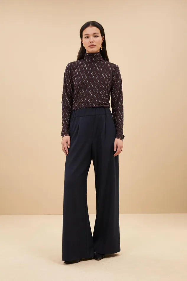 Women Benji Stripe Pants Dark Navy Bybar Trousers