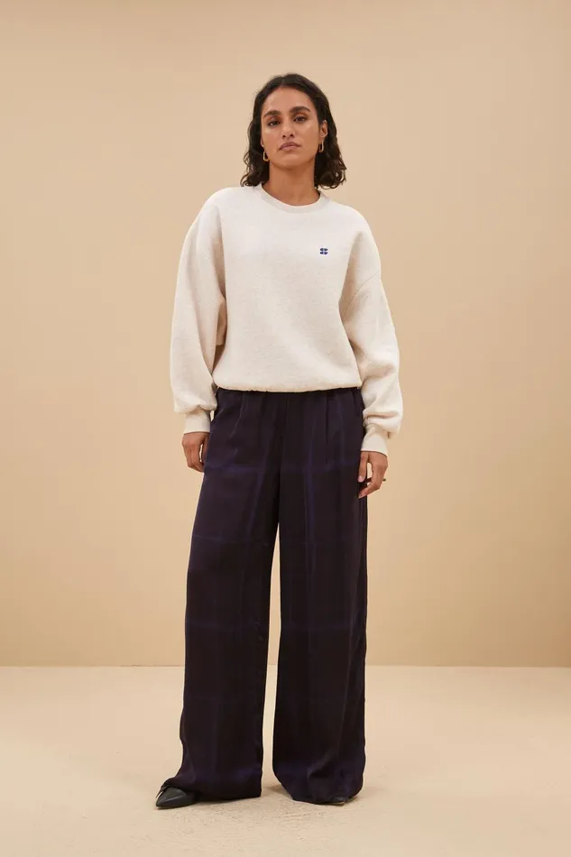 Women Bibi Small Logo Sweater Oyster Melee Bybar Sweaters