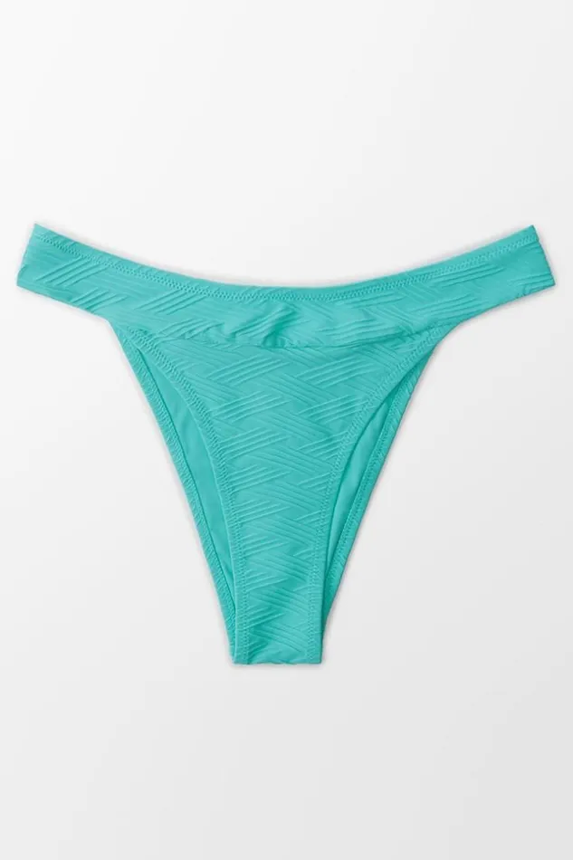 Women Bikini Bottoms Cupshe Elaine High Cut Bikini Bottom Blue
