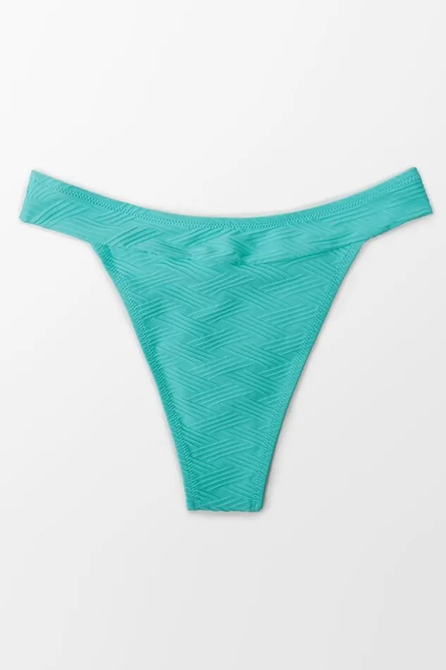Women Bikini Bottoms Cupshe Elaine High Cut Bikini Bottom Blue