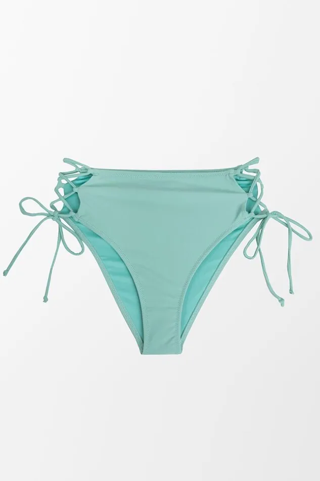 Women Bikini Bottoms Cupshe Fiona Green Laceup Bikini Bottom Green