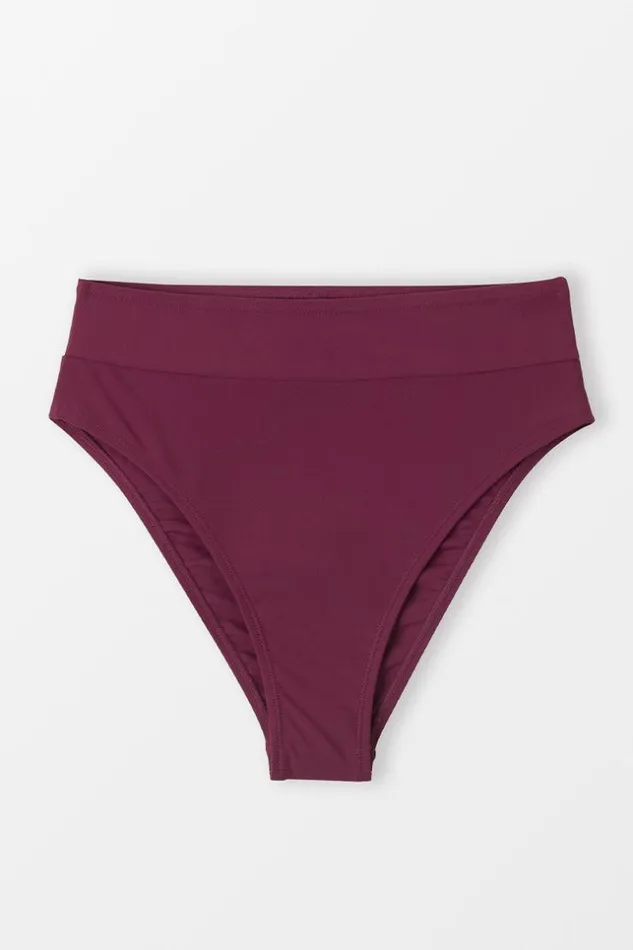 Women Bikini Bottoms Cupshe Keep It Cool High Waist Missy Bottom Red