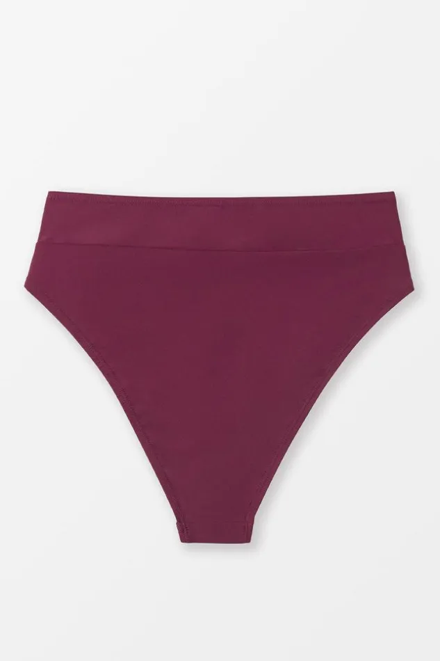 Women Bikini Bottoms Cupshe Keep It Cool High Waist Missy Bottom Red