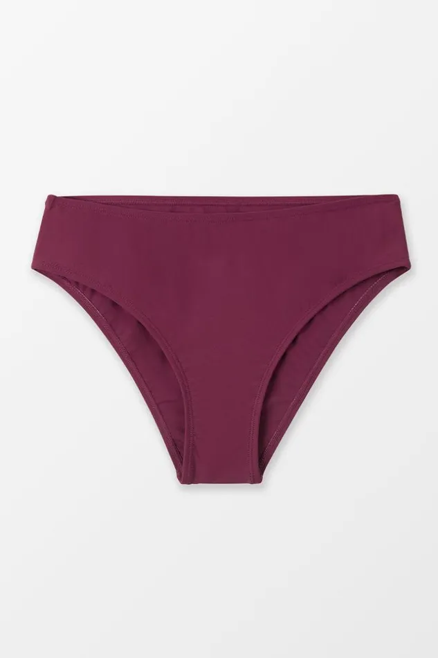 Women Bikini Bottoms Cupshe Keep It Cool Mid Rise Bottom Red