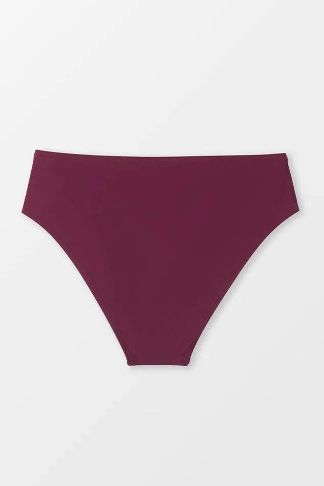 Women Bikini Bottoms Cupshe Keep It Cool Mid Rise Bottom Red