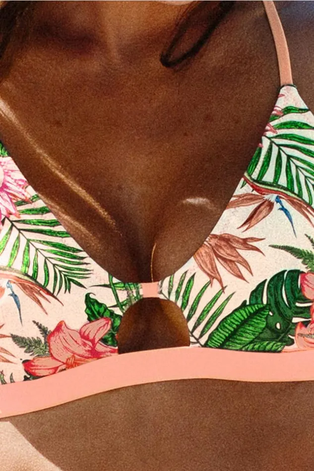 Women Bikini Sets Cupshe Carolyn Leafy And Floral Crisscross Strappy Bikini Multicolor